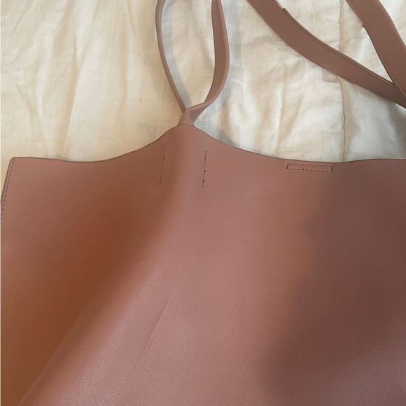 CoLab Large dusty pink vegan leather tote‎ bag / shoulder bag - Picture 10 of 15